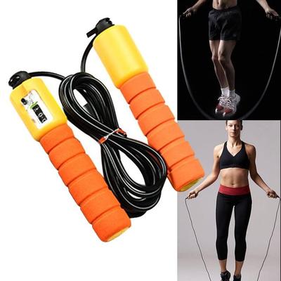 Inspired Deals Adjustable Jump Rope With Counter For Fast Fitness Cardio Training orange