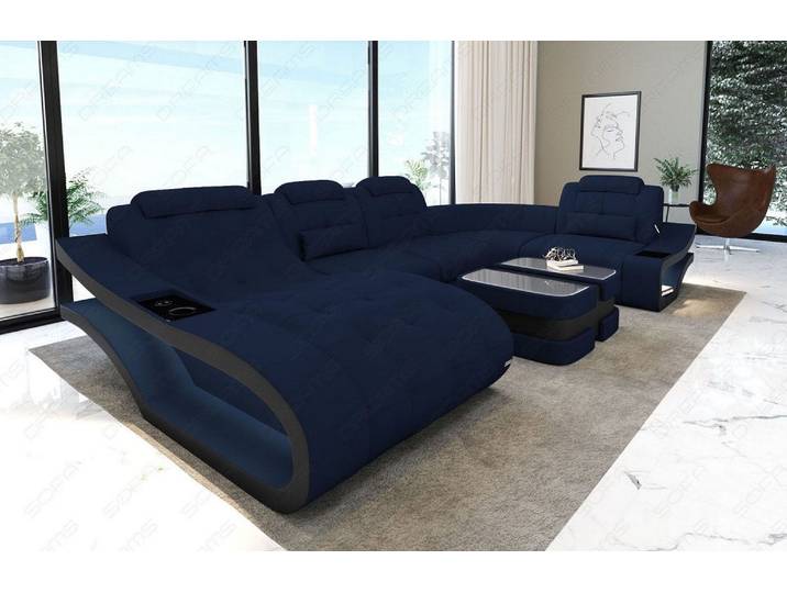 Stoff Wohnlandschaft Elegante U-Form
