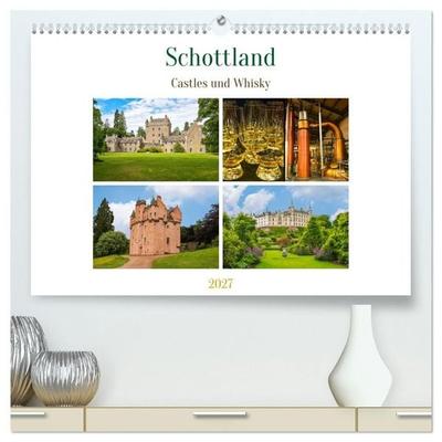 Schottland - Castles und Whisky (hochwertiger Premium Wandkalender 2027 DIN A2 quer), Kunstdruck in Hochglanz