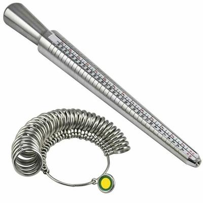 Metal Ring Sizer Gauge Mandrel Finger Sizing Measure Stick Jewelry Sizing Tool For Accurate Ring Measurement Metal Ring Sizer Gauge Mandrel Finger Sizing Measure Stick Jewelry Sizing Tool For Accurate Ring Measurement