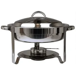Airbrush-City Edelstahl Speisenwärmer Runder Warmhaltebehälter Chafing Dish 3,5 Liter