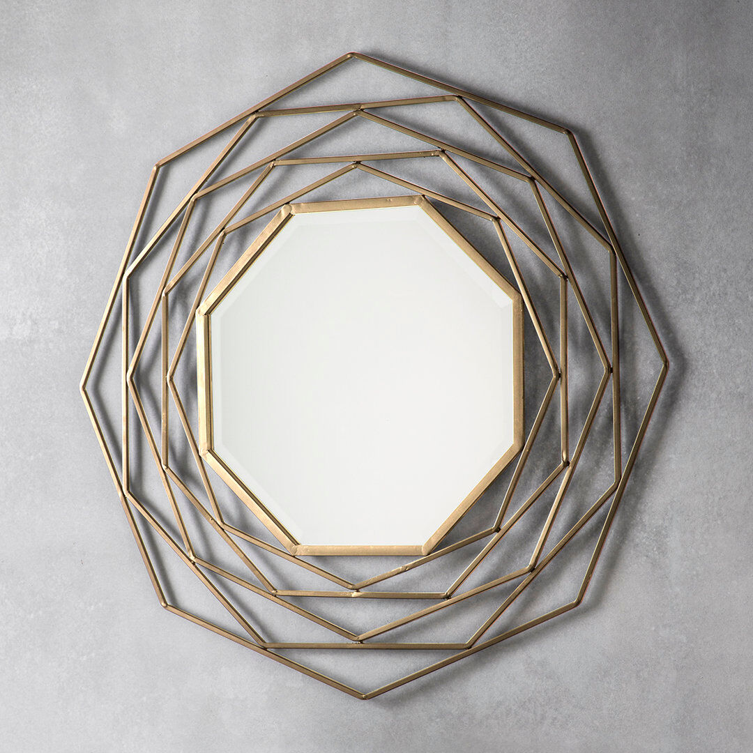 Gallery Direct Octagon Mirror Gold 91cm H X 91cm W X 5cm D