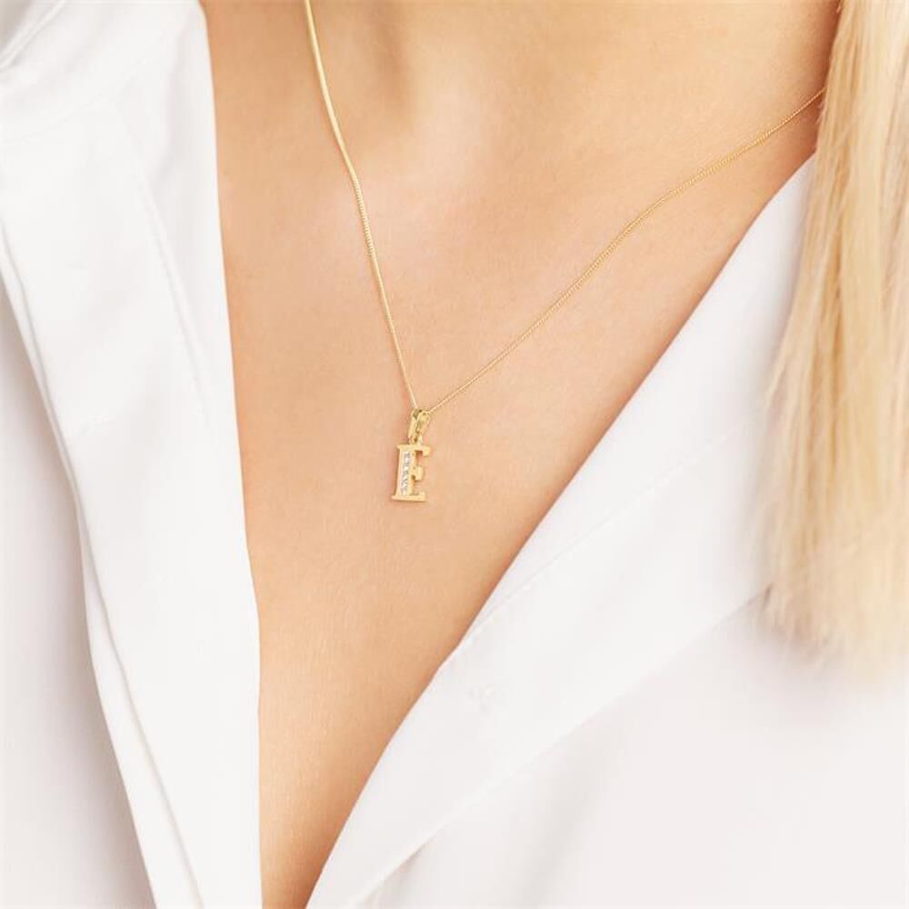 Unique 333er Goldkette Buchstabe E mit Zirkonia gold