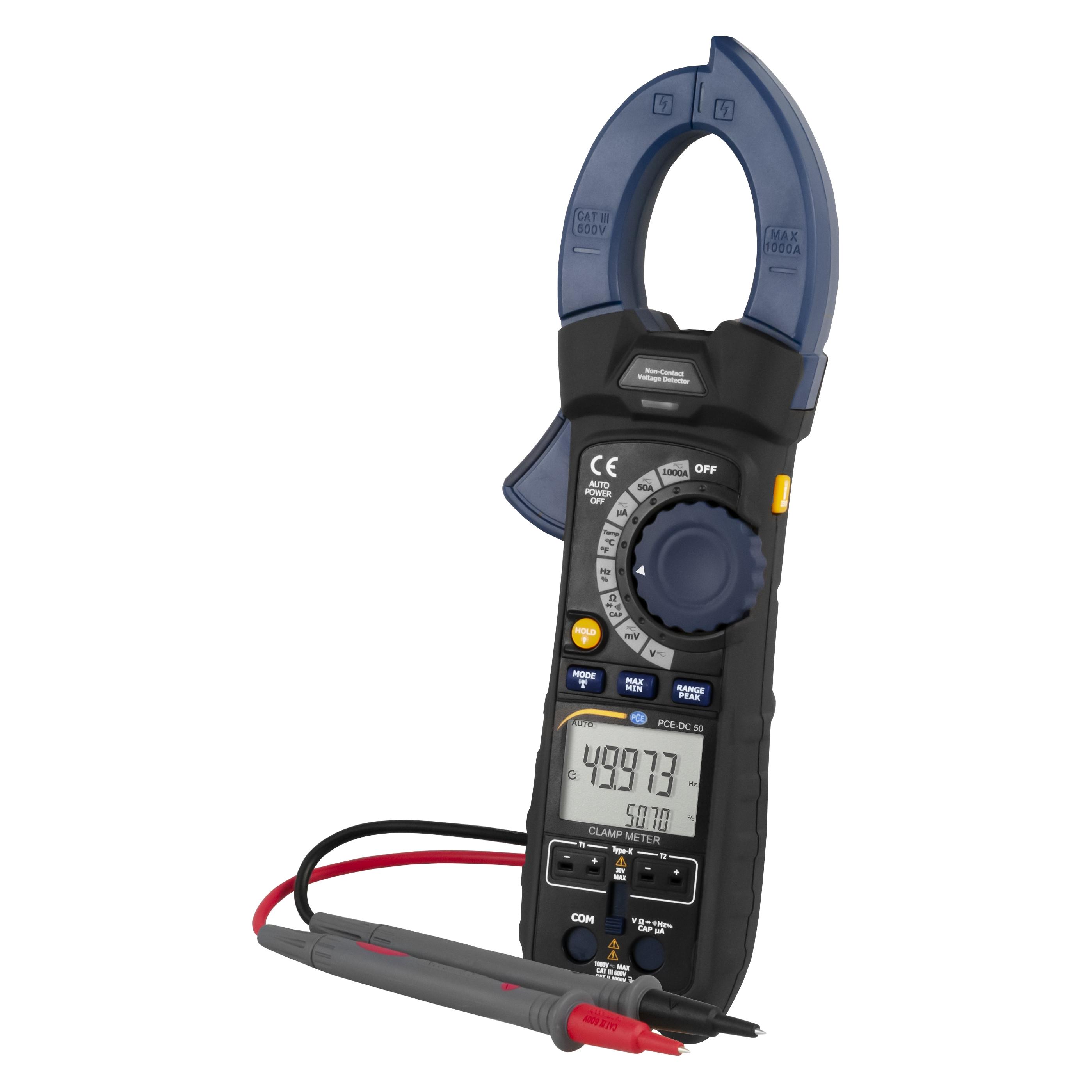 PCE Instruments Amperemeter (CAT III 600V, Zangenstrommesser) (PCE-DC 50)
