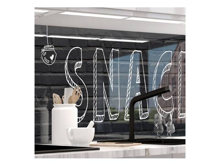 Stickerprofis Küchenrückwand SNACK ZONE (Glasoptik), (Premium), 1,5mm, selbstklebend, hält auf besonders vielen Öberflächen