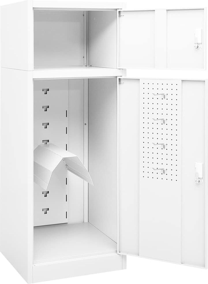 vidaXL Armoire à selles Blanc 53x53x140 cm Acier