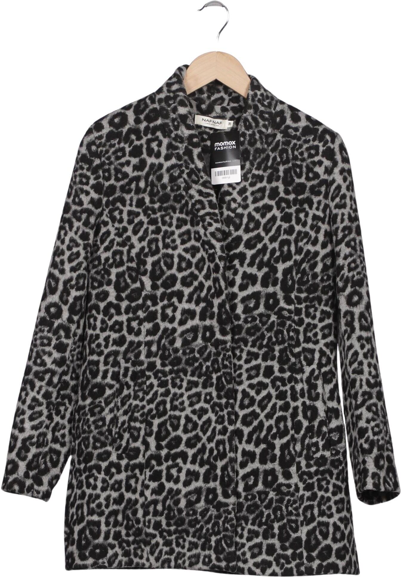 NAF NAF Damen Mantel, Grau, Gr. EU 36, Synthetik / Viskose / Wolle - Second Hand