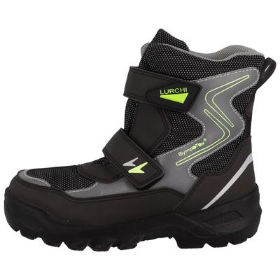 Klettboot LURCHI "Kamil-SYMPATEX", Mädchen, Gr. 32, Textil, schwarz (schwarz, grau), Lederimitat, Textil, Schuhe, Stiefel mit reflektierenden Details, Größenschablonz zum Download