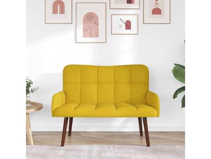 KTHLBRH 2-Sitzer-Sofa, gelb, 115 x 61 x 87 cm, Samt Weiches Polyester, Rückenlehne, modernes Design, einfache Montage, Reinigung mit trockenem Tuch