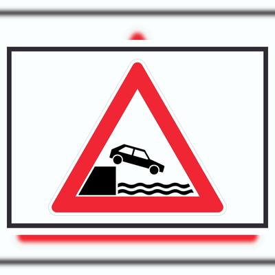 HB-Druck Achtung Ufer Symbol Schild A4 (210x297mm)