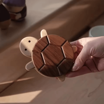 Uplift Curations Wooden Heat Insulation Coaster Turtle Shape Tea Cup And Mug Table Protector Decorative Hot Drink Mat Wooden Heat Insulation Coaster Turtle Shape Tea Cup And Mug Table Protector Decorative Hot Drink Mat