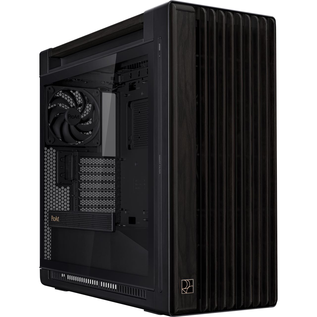 Asus ProArt PA602 Wood Edition TG Big Tower ohne Netzteil schwarz/braun
