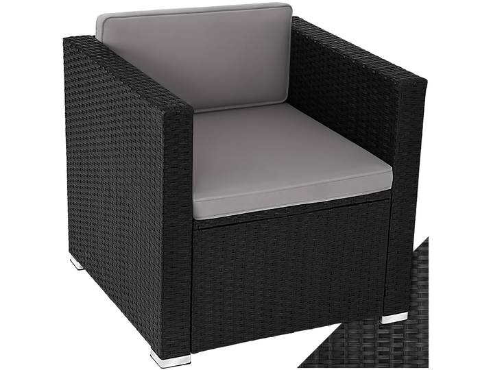 Fauteuil en rotin Lignano - noir