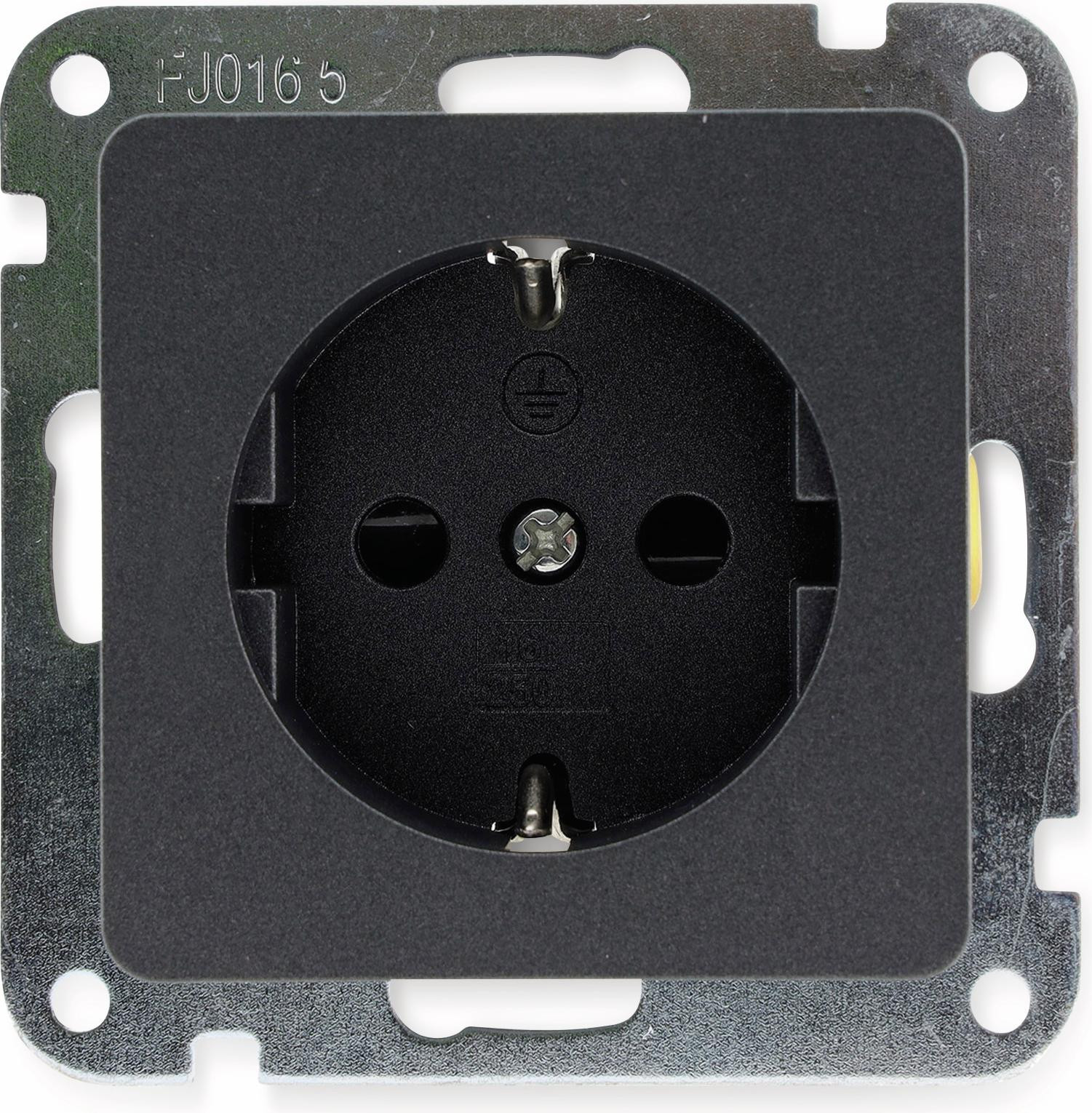 Chilitec MILOS beschermcontactstopcontact, antraciet, 250V/16A, zonder frame, klemverbinding