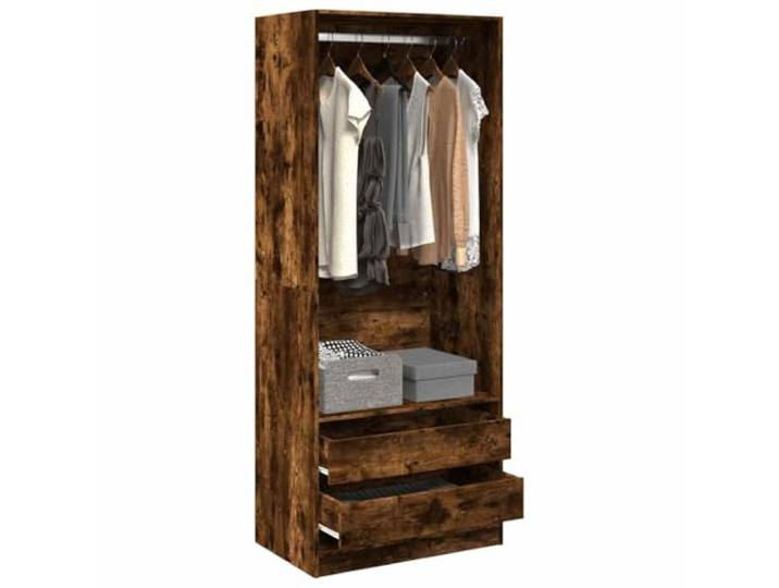 HKLGBVCR Kleiderschrank, Raucheiche, 80 x 50 x 200 cm, Holz aus Technik
