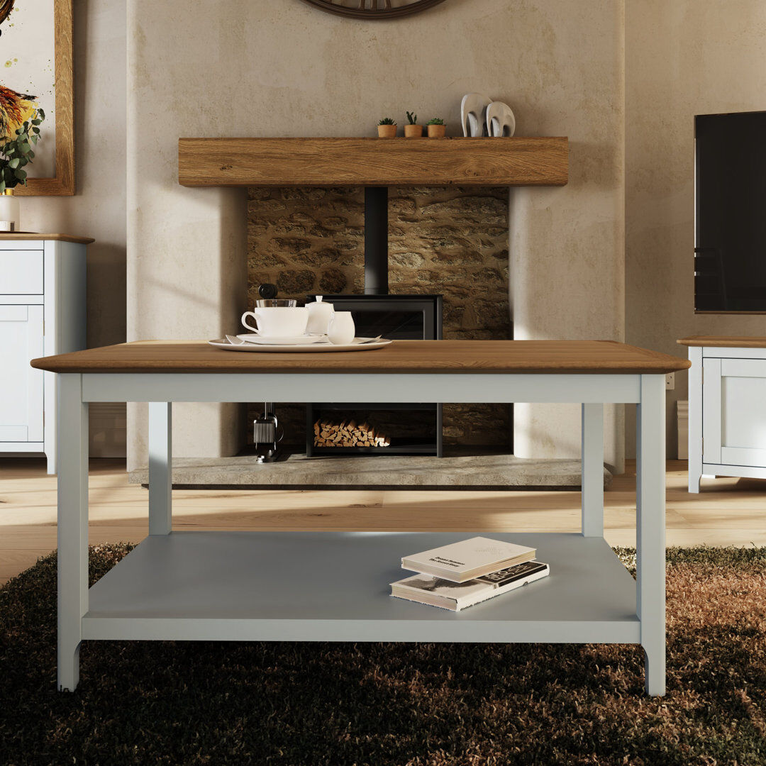 ClassicLiving Daris Coffee Table With Storage Shelf. Off White