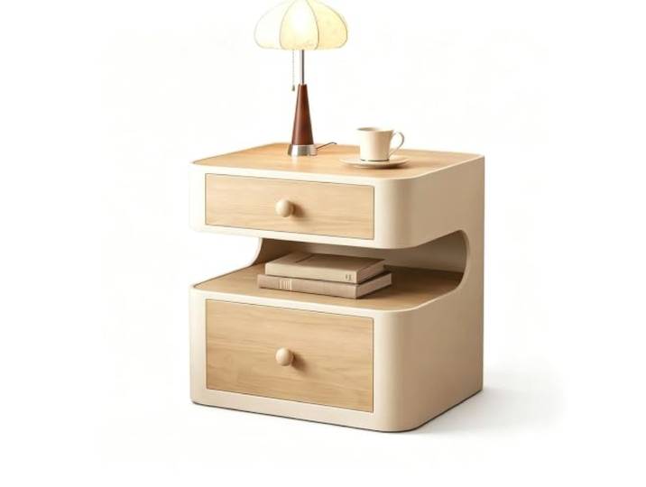 Beistellschrank Kleiner Nachttisch Mit Schublade Offene Ablage Moderne Inneneinrichtung Möbel Für Schlafzimmer, Wohnungen und kleine Räume(White,50x40x45cm/20x16x18in)