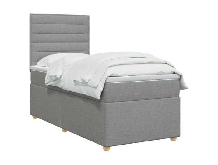 vidaXL Boxspringbett mit Matratze Hellgrau 90 x 200 cm Stoff Individuelle Höhe für maßgeschneiderten Komfort. Fix und langlebig für eine lange Nutzung