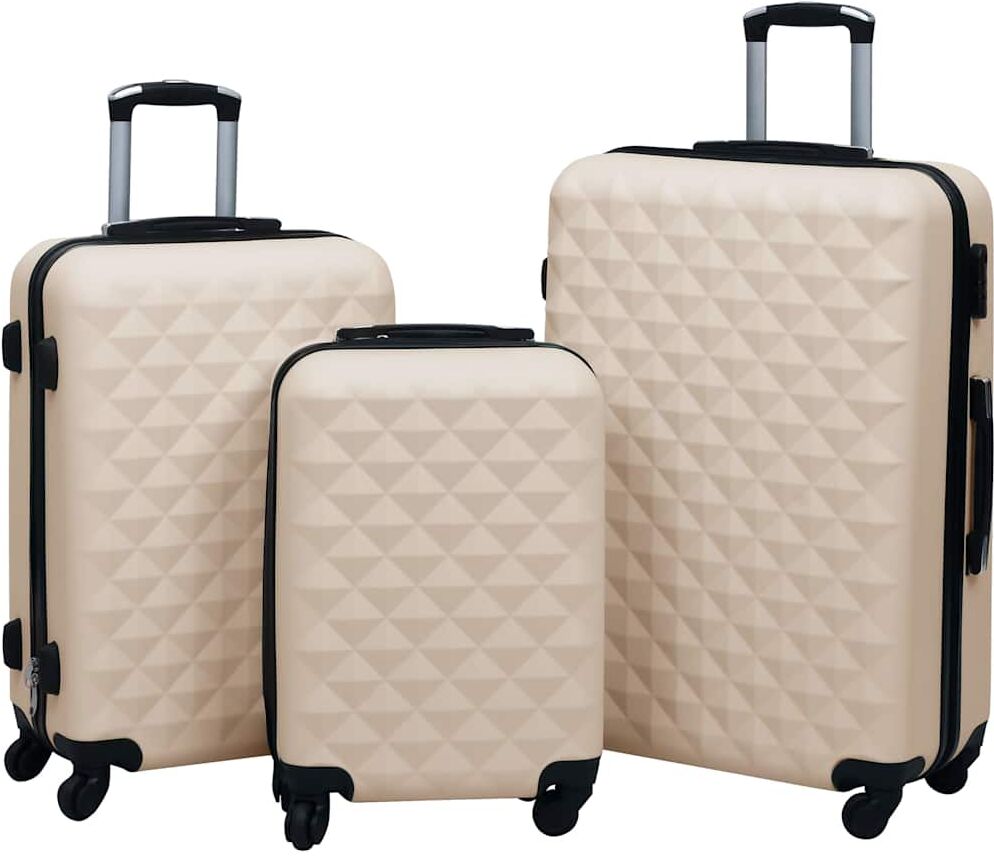 vidaXL Ensemble de valises rigides 3 pcs Doré ABS