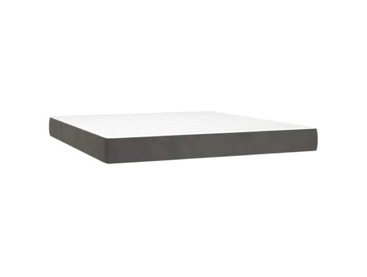 TUERYAFEK Taschenfederkernmatratze Mittel Dunkelgrau 160x220x20 cm Samt Mittelharte Unterstutzung, Gerauschdampfend, Stossdampfender Schaumstoff, Ideal fur Rucken- und Bauchschlafen