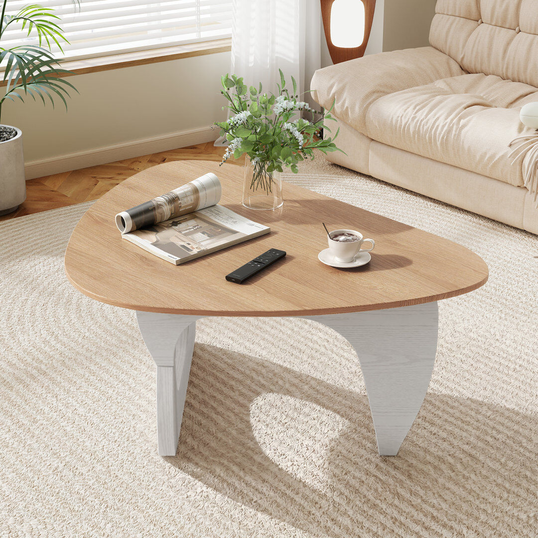 Brayden Studio End Table Light Yellow Wood/White 40" H x 90" W x 65" D