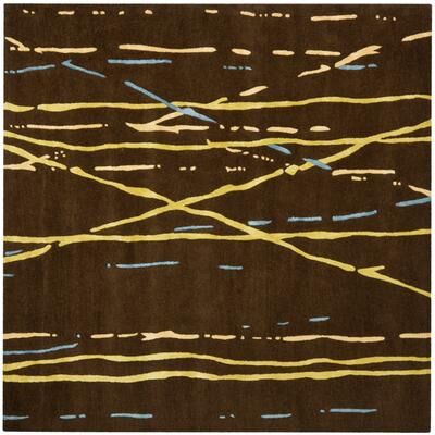 SAFAVIEH Handmade Drizzle Brown New Zealand Wool Rug
