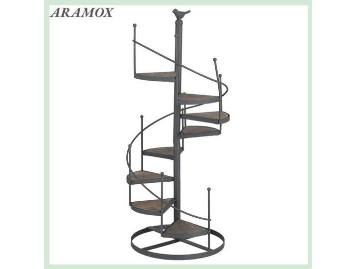 Support à plantes escalier en colimaçon étagère en fer et en bois pour plantes chaussures rangement de salle de bain support