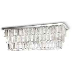 Ideal Lux Deckenleuchte MARTINEZ, 8-flammig, Länge 103cm, E14, Chrom / Kristall IDEA-166285