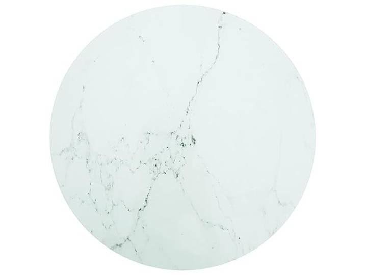 POUFGDR Tischplatte weiß, Ø 80 cm, Hartglas Marmor-Design, langlebig, leicht zu reinigen, für Esstisch und Couchtisch