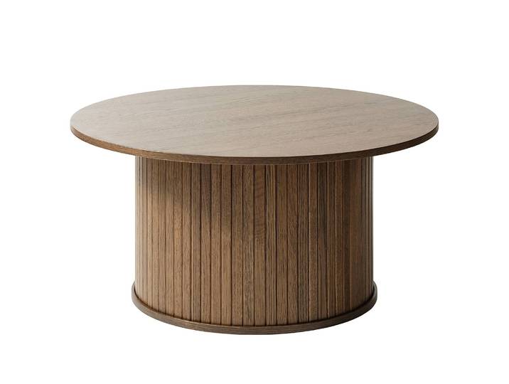 Table Basse Maqueda autour Ø 90cm Marron/Chêne foncé