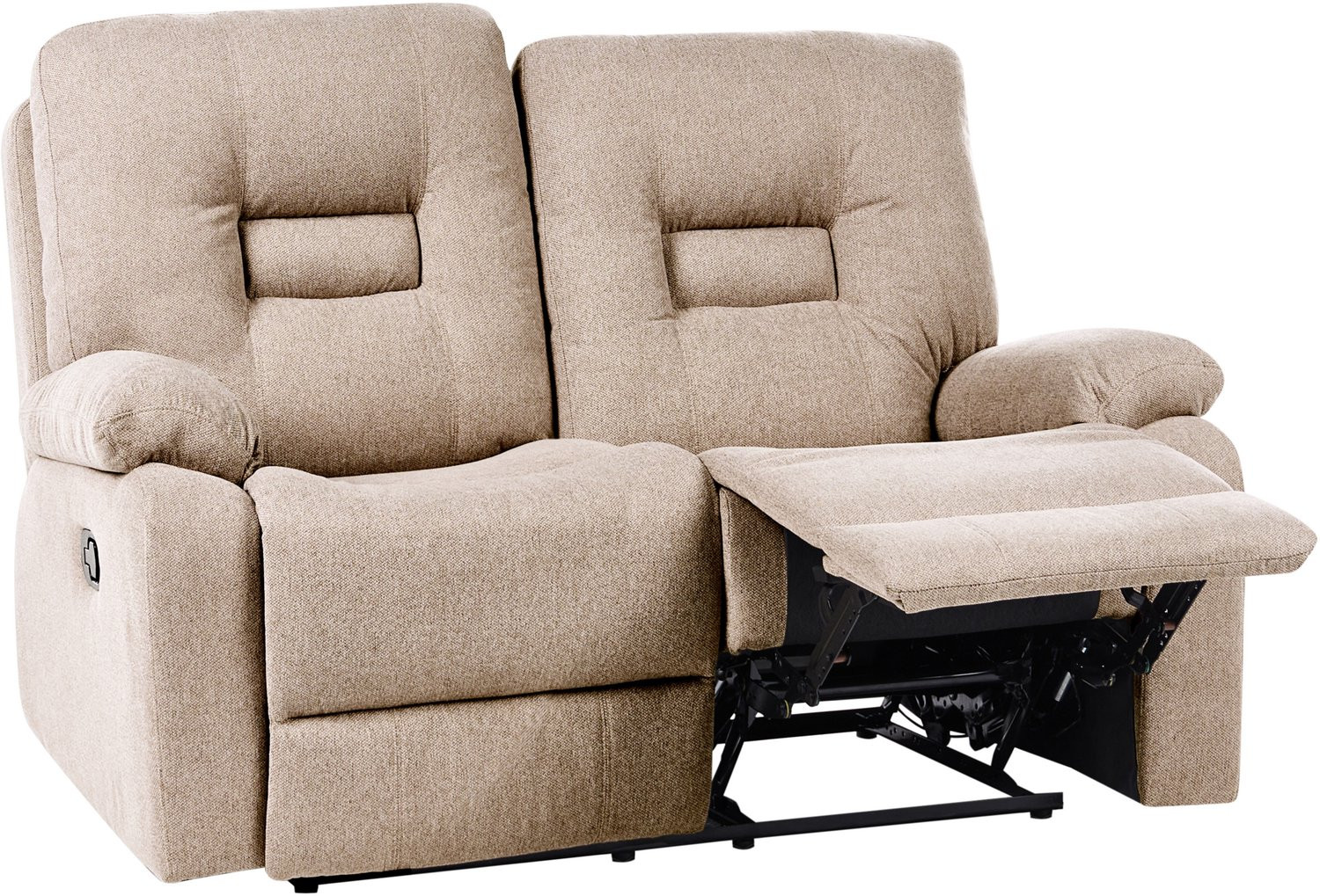 Beliani Bergen Tweezitsbank Beige met verstelbare rugleuning en relaxfunctie