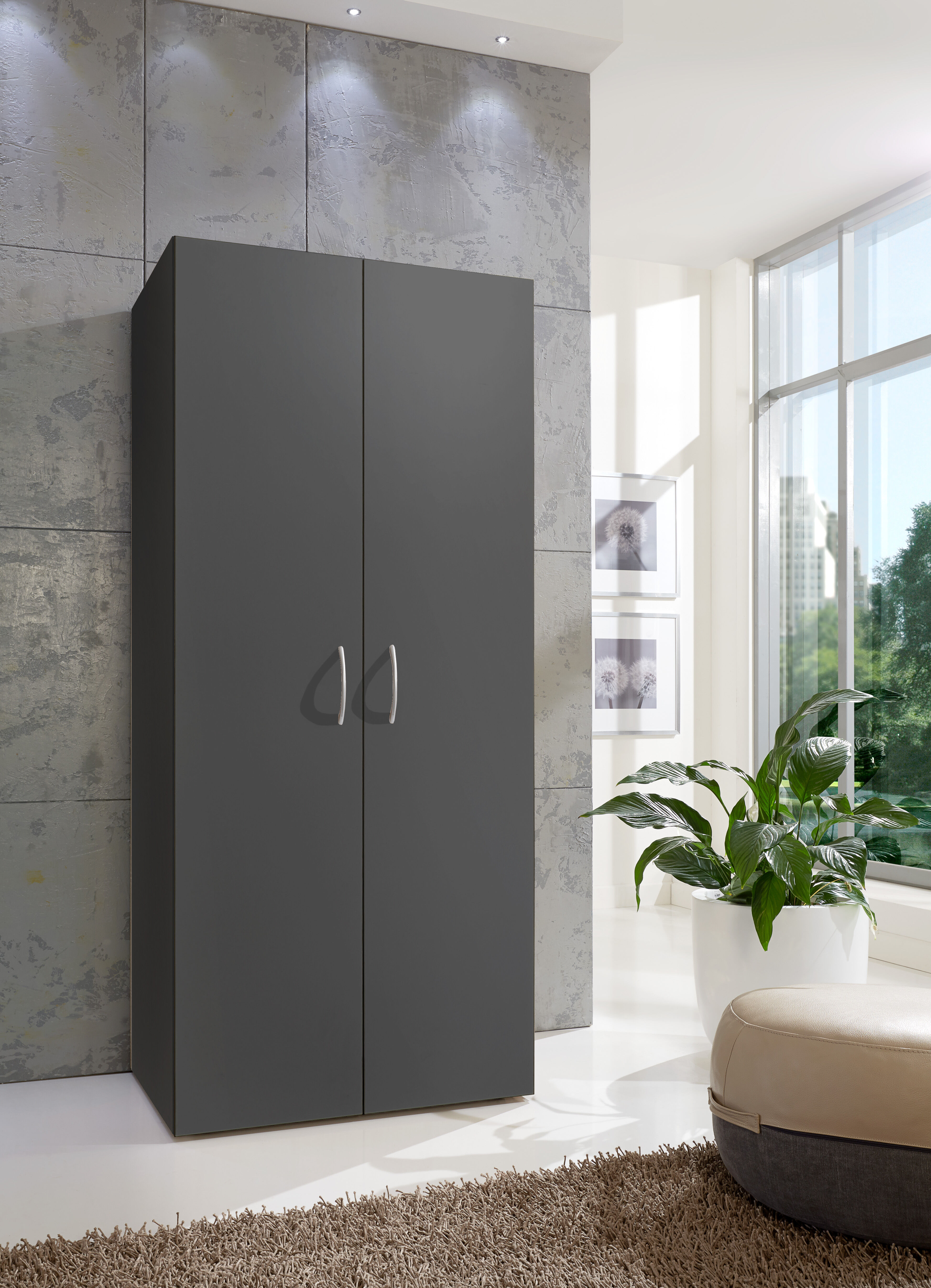 Kleiderschrank WIMEX "Multiraumkonzept idealer Schrank für dein Zuhause", grau (graphit), B:70cm H:185cm T:40cm, Holzwerkstoff, Schränke, Kleiderschrank, Schranksystem Wäscheschrank Garderobe Bestseller Otto´s Choice graphit Grafit, B/H/T: 70cm x 185cm x 