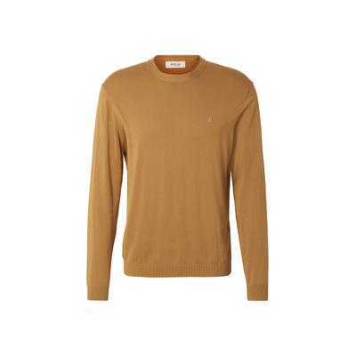 Rundhalspullover REPLAY "Replay UK4703 knitwear crewneck", Herren, Gr. L, braun (sahara), 100% Baumwolle, unifarben, normal, Rundhals, Pullover Rundhalspullover