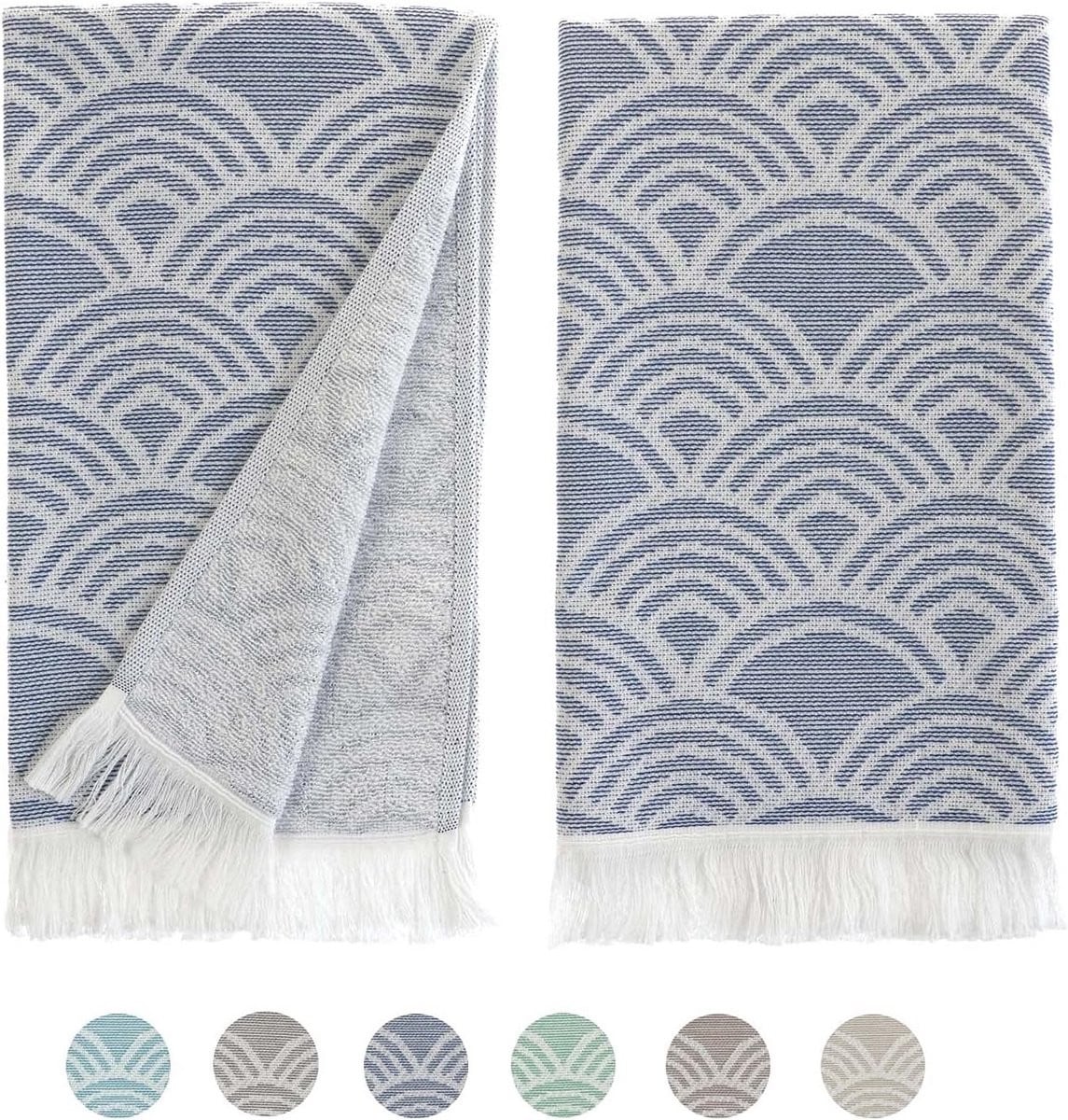 Set van 2 Turkse katoenen handdoeken voor keuken en badkamer, luxe absorberend en sneldrogend