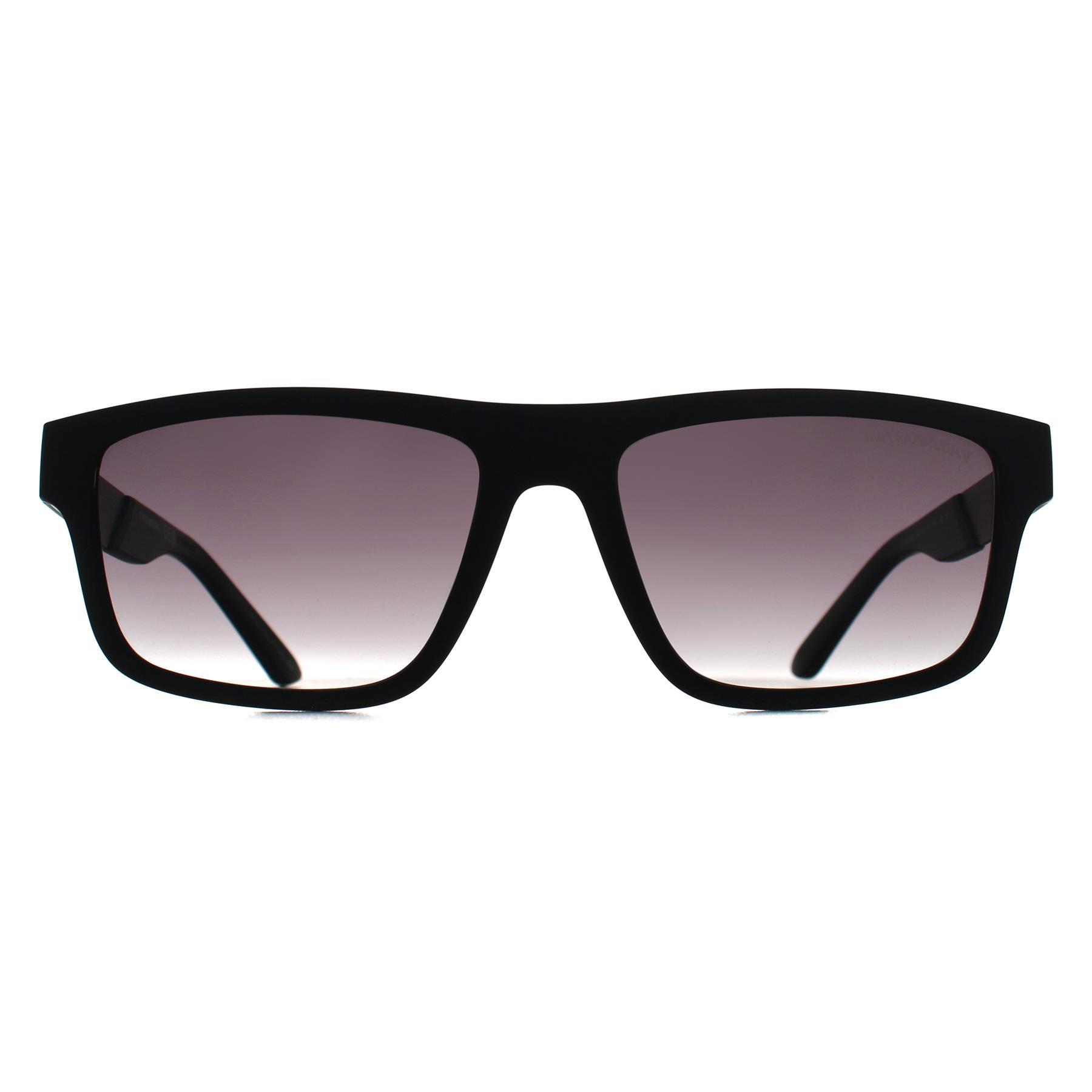 Emporio Armani EA4244U 50018G matte schwarze graue Sonnenbrille mit Farbverlauf