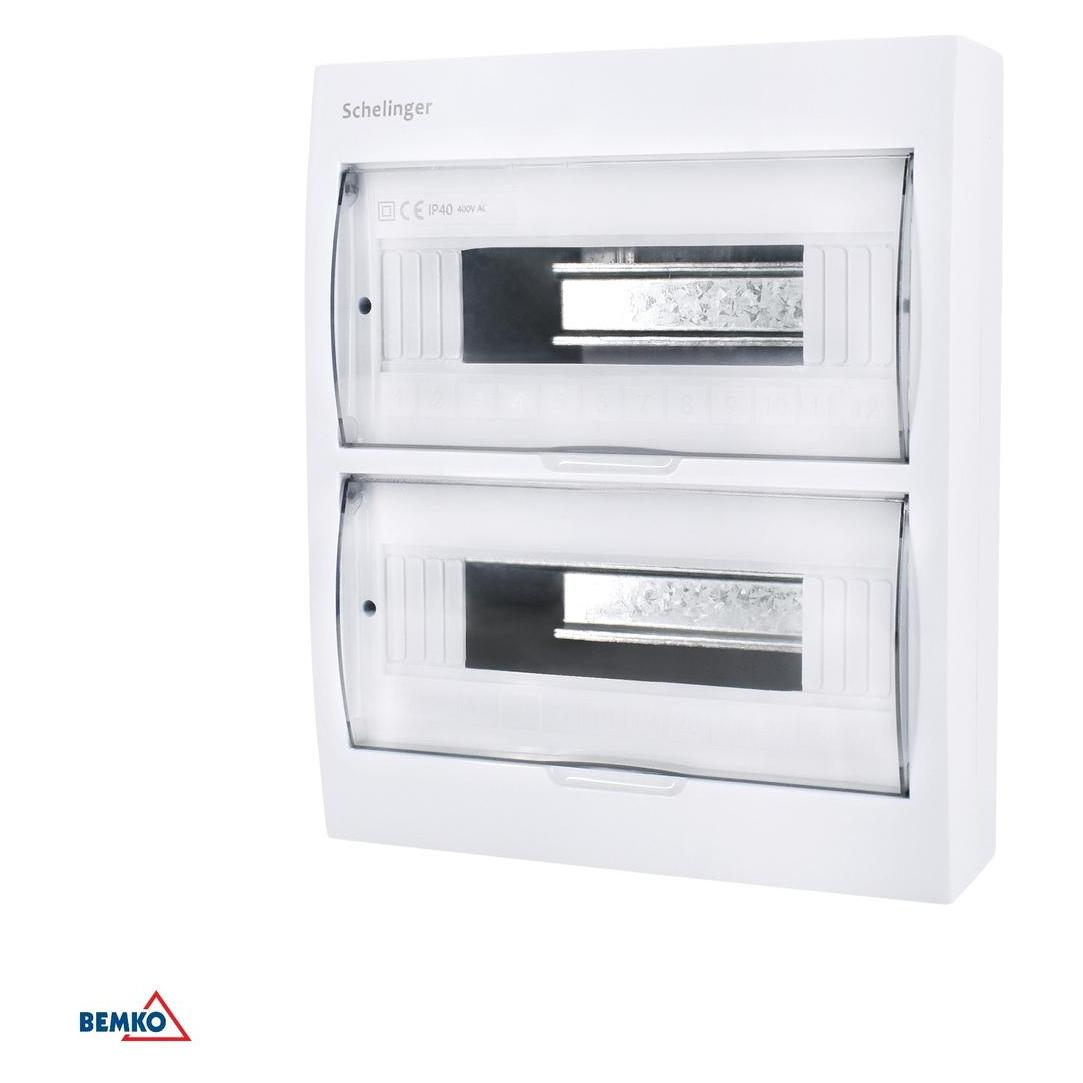 Bemko Rozdzielnica natynkowa schelinger IP40 zaciski 24N+24PE 2x12P A80-RDN-IP40-NPE-24P (SCHELINGER)