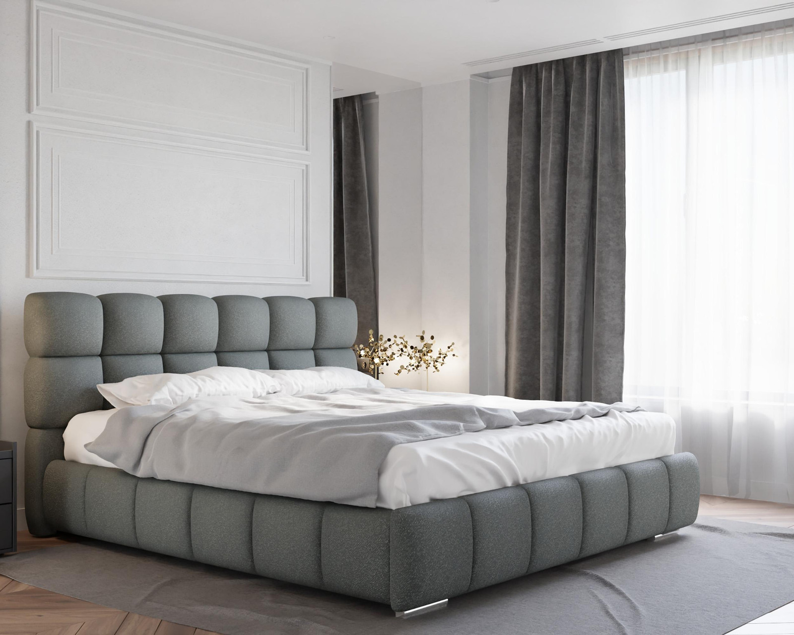 PANDA MÖBEL BLISS boxspringbed met opbergruimte en matras met pocketvering en kokos