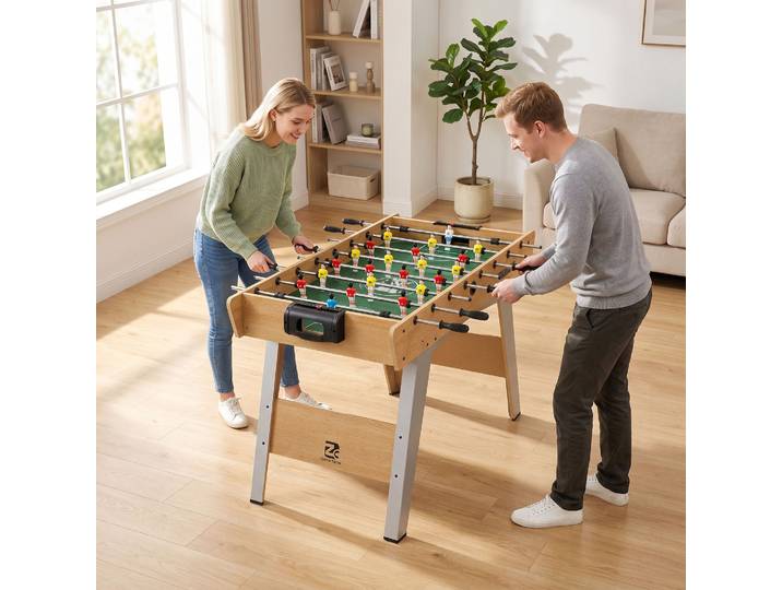 SPORTNOW Baby-foot Bois 22 Joueurs 121x87x77cm Poignées Antidérapantes