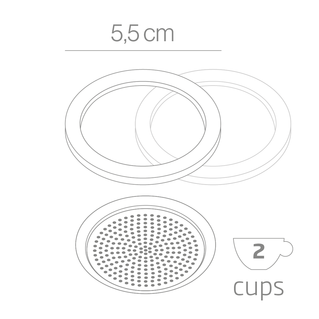 Forever Blister 2 Guarnizioni e Filtro Caffettiere 2 Tazza Miss Moka Prestige