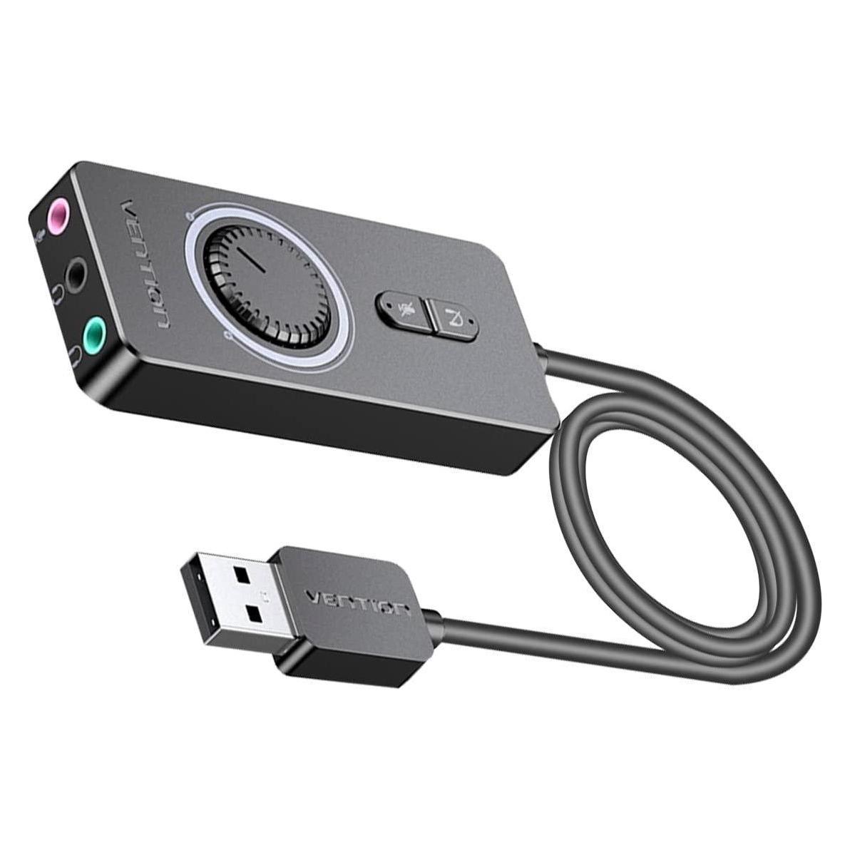 Vention External USB 2.0 audio card CDRBF 1m (black) (USB, USB 2.0) (CDRBF)