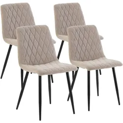 STUHL 4er-Set Abril Stoff beige