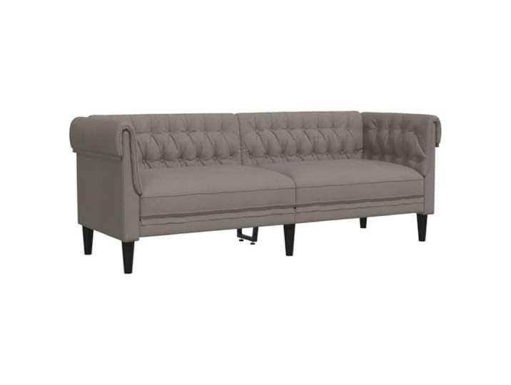 Todiikf Chesterfield Sofa 3-Sitzer Stoff Couch Polstersofa Taupe 201 cm Eleganter Dreisitzer mit klassischer Knöpfung und tiefem Sitz für Wohnzimmer oder Lounge. Stabil verarbeitet bis 330 kg.