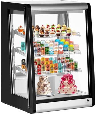YUN 5.2 Cu.Ft Countertop Display Refrigerator, Glass Door Cooler with LED & Shelves