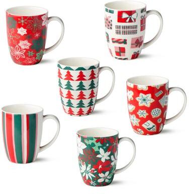Certified International Holiday Spruce Set of 6 Mugs