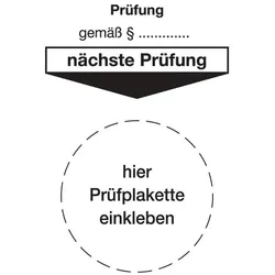 HP Autozubehör, Sicherheitskennzeichnung, Grundplakette B80xL40 mm Prüfung gemäss Paragraph Folie