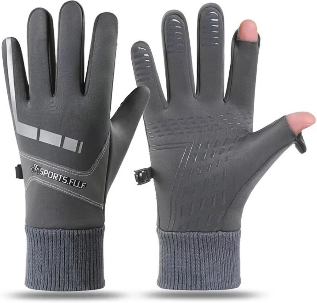 INF Winter-Radhandschuhe für Herren: Thermisch, Touchscreen, Winddicht und Rutschfest für Outdoor-Sportarten Grau