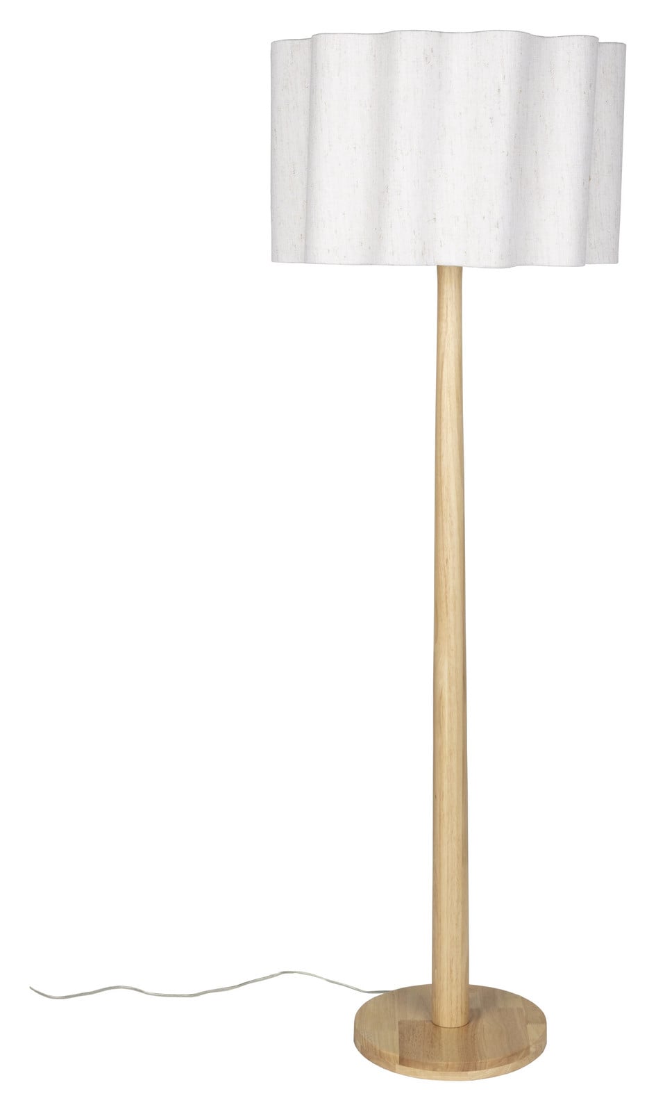 Dutchbone Vloerlamp Scallop van Jute en Hout, Naturel, Hoogte: 150 cm