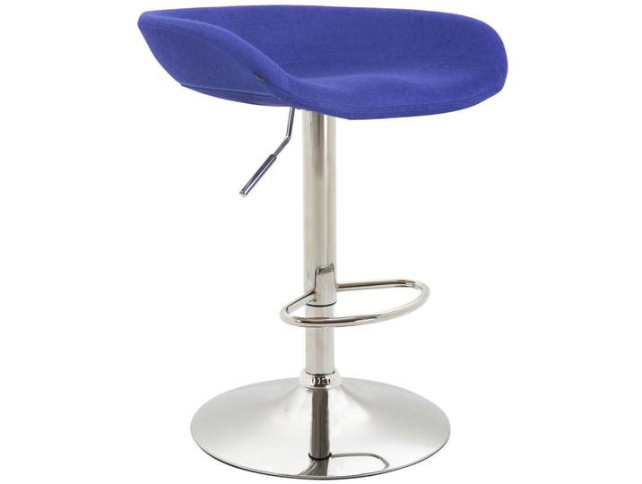 CLP Barhocker Filz blau, Blau, Metall, 52x67x43 cm, Esszimmer, Barmöbel, Barhocker