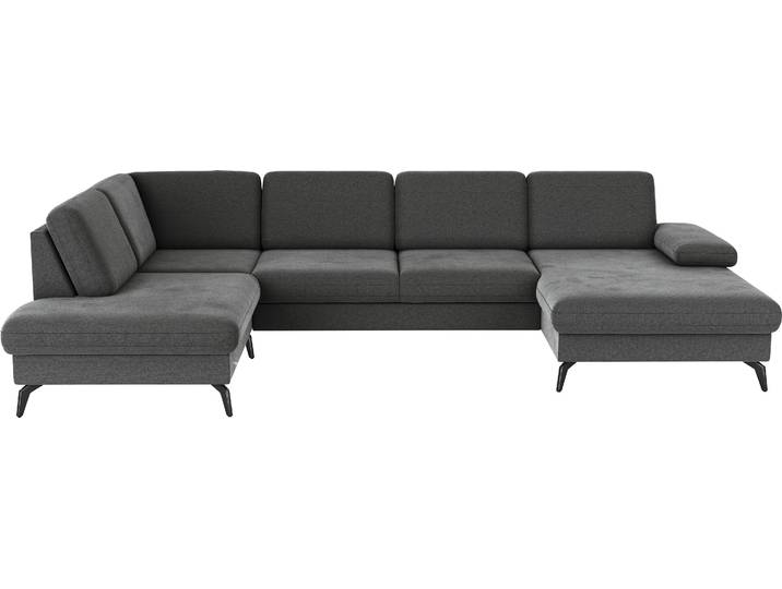 Wohnlandschaft, Braun, 335x212 cm, Polyester, Mit Armteilverstellung, Modern, sit&more