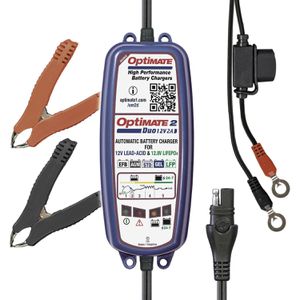 Optimate Autobatterie-Ladegerät 2 Duo TM550, mit Wandhalterung, 12 V, 2 A, automatisches Laden, mit Erhaltungsladung